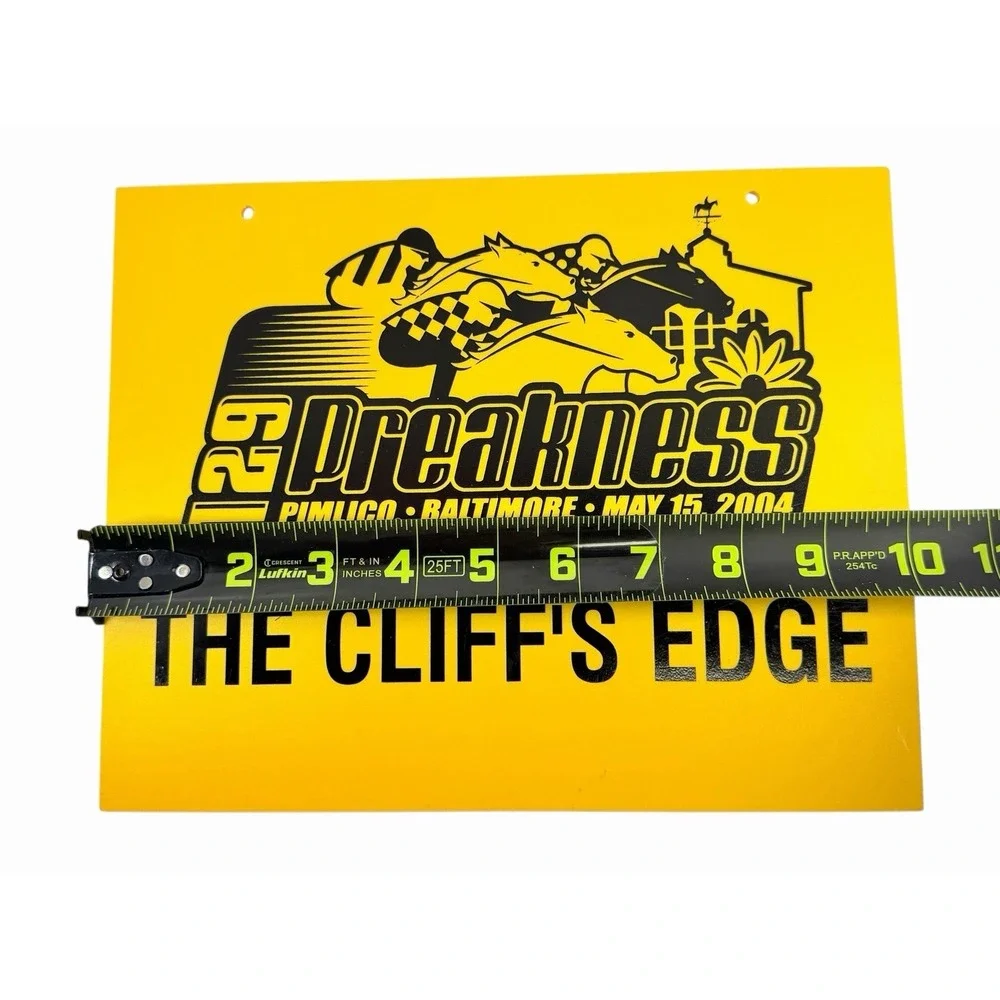 Preakness 129 The Cliff's Edge Horse Stall Sign‎ Unique Collectable Pimlico